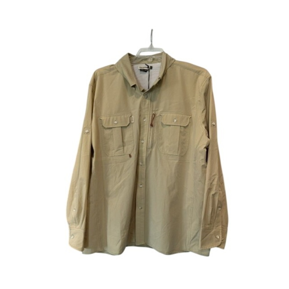 Tom Beckbe Mens XXL Performance Field Shirt Tan Khaki Stretch Outdoor NWT